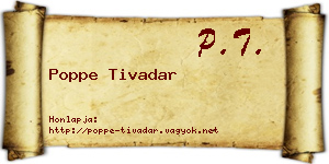 Poppe Tivadar névjegykártya